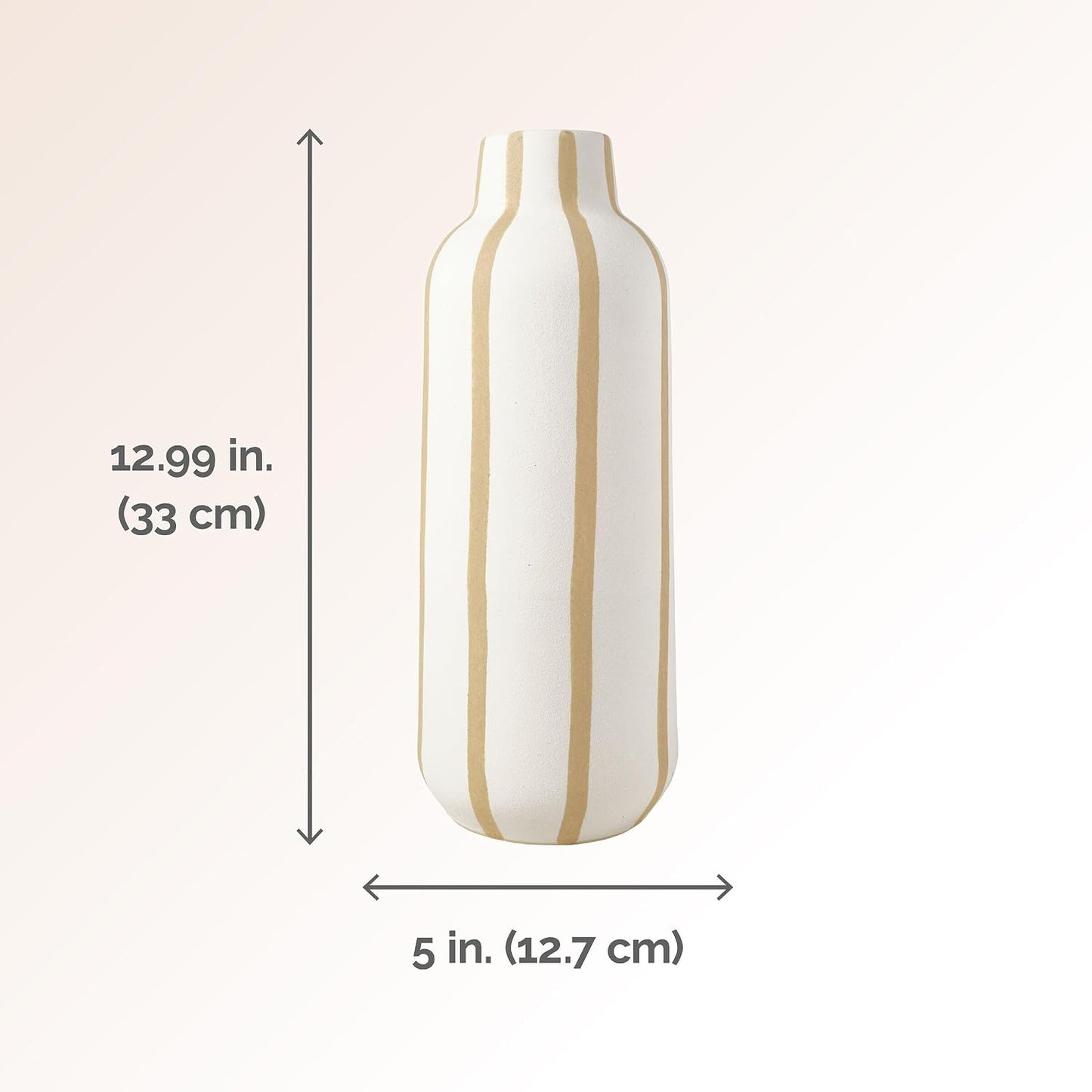 Tall Ceramic Vase / Multicolored / 13 Inch