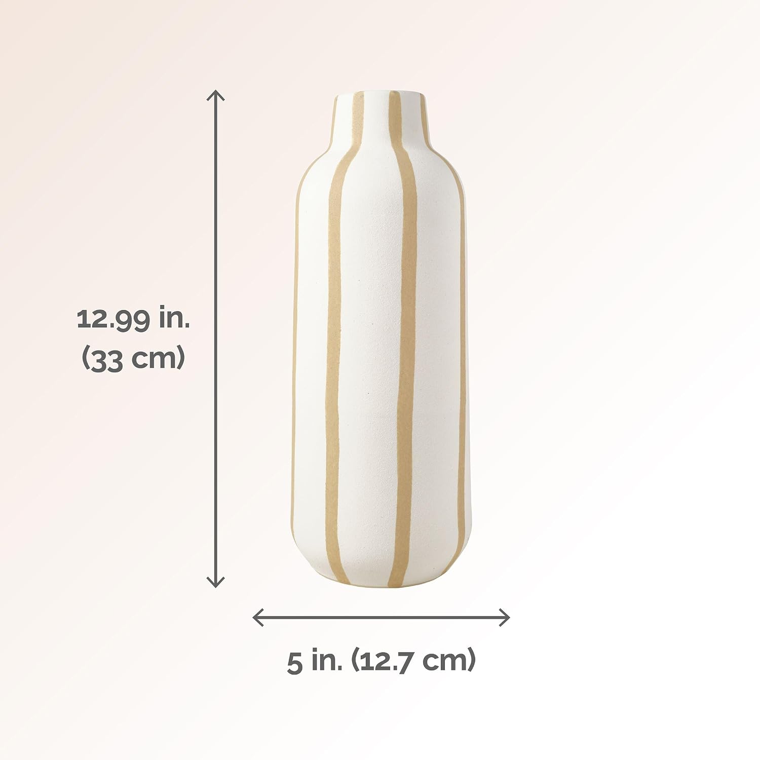 Tall Ceramic Vase / Multicolored / 13 Inch