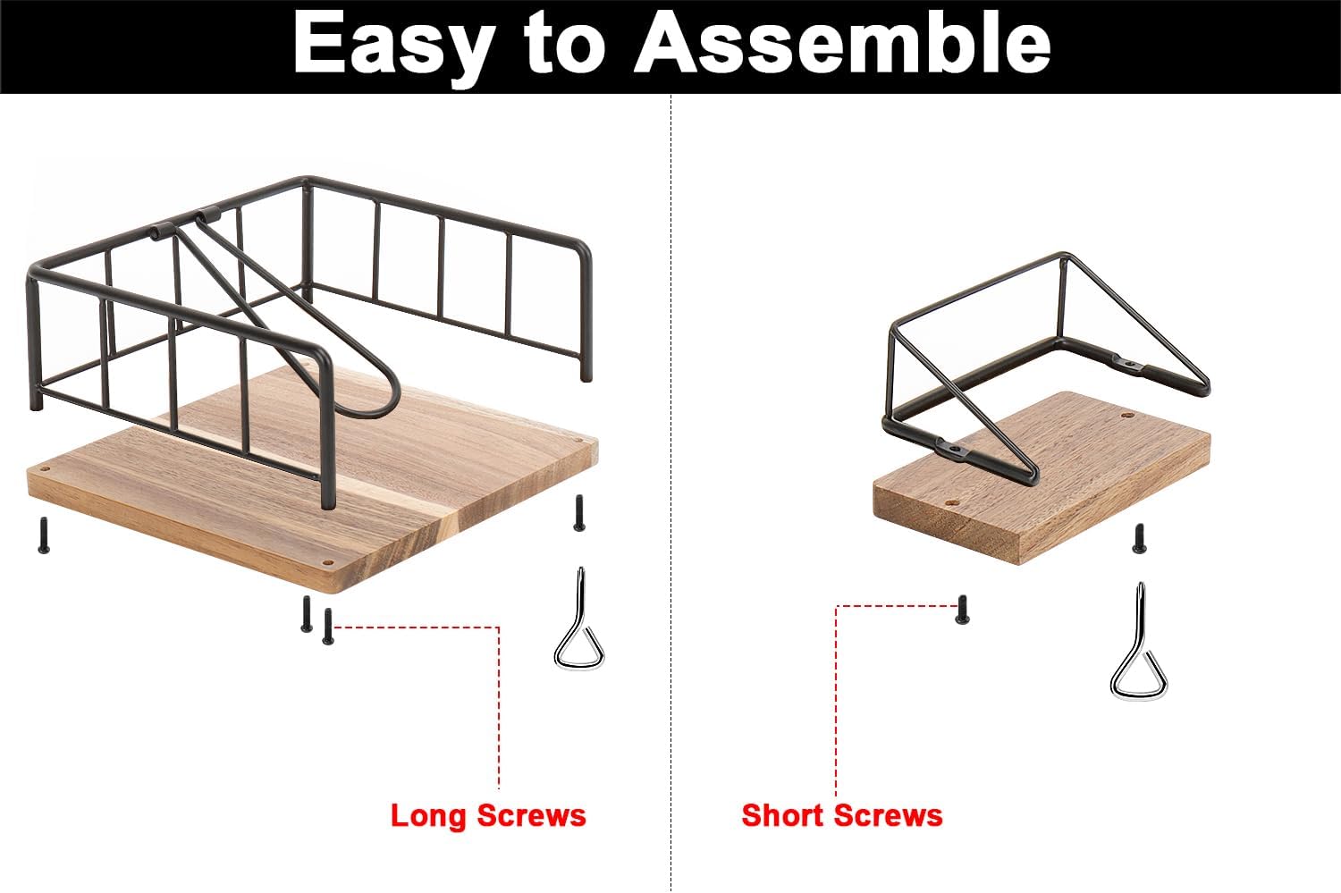 Flat Napkin Holder / Black Napkin Holder Set / Wood