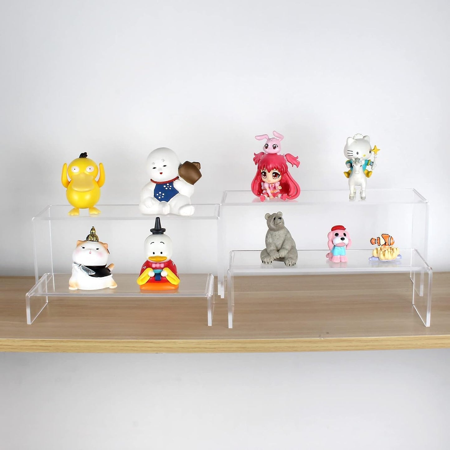 3 Tier Acrylic Riser Display Shelf Cupcake Stand for Amiibo Funko POP Figures / Clear
