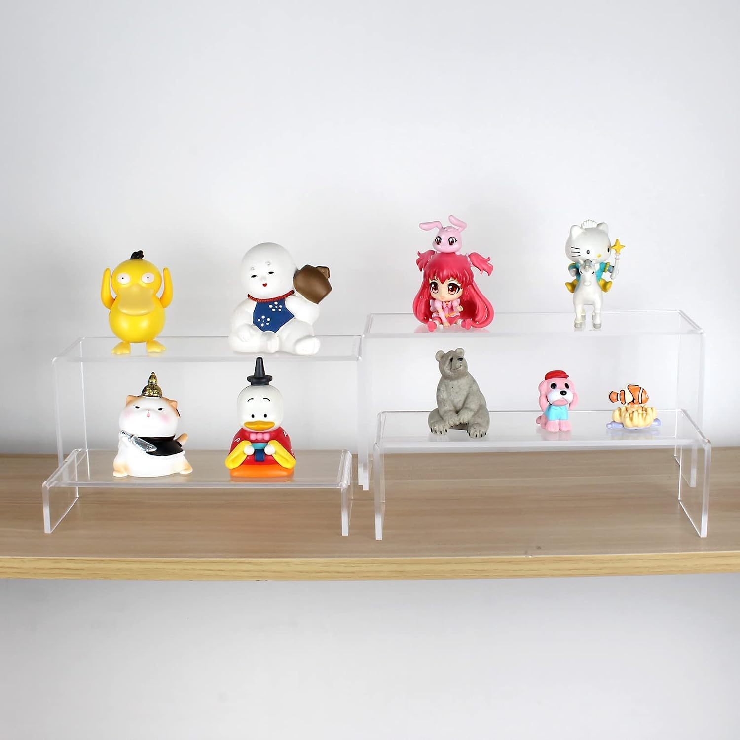 3 Tier Acrylic Riser Display Shelf Cupcake Stand for Amiibo Funko POP Figures / Clear