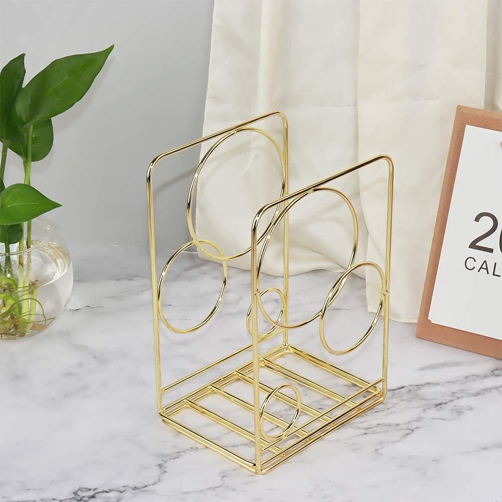 Metal Gold Bookends / Gold Circle / 5.3 x 3.9 x 7.6