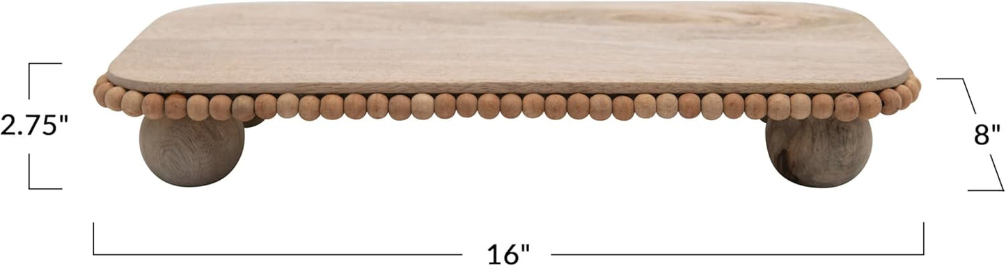 Modern Footed Serving Tray/Decorative Wood Pedestal for Dessert Table / Natural