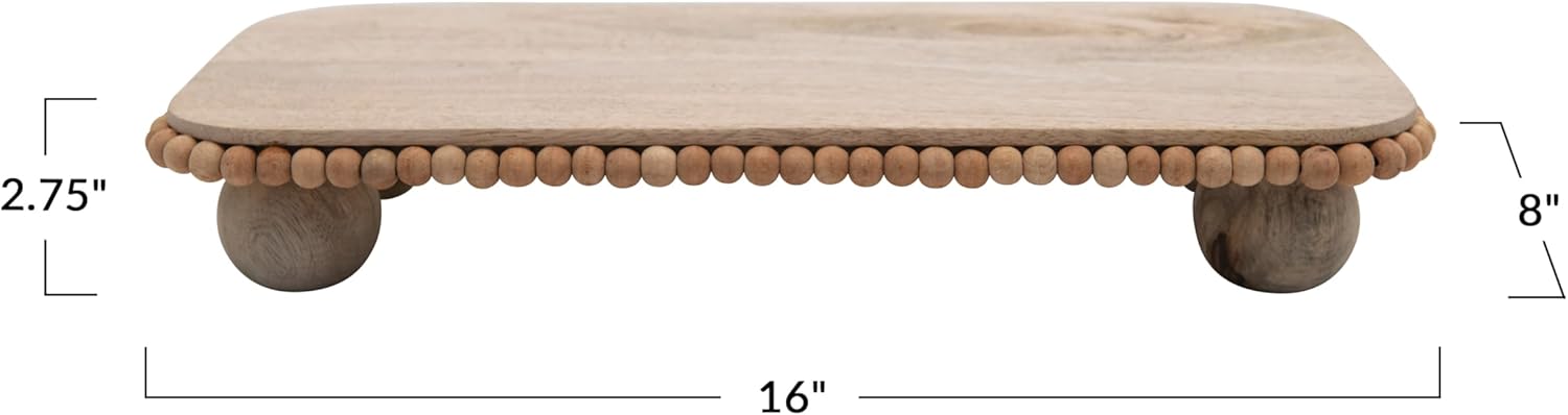 Modern Footed Serving Tray/Decorative Wood Pedestal for Dessert Table / Natural