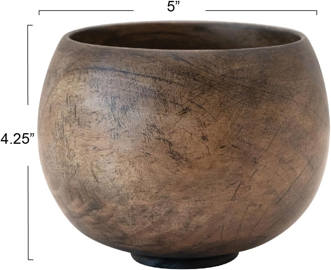 Mango Wood Bowl / Walnut Finish