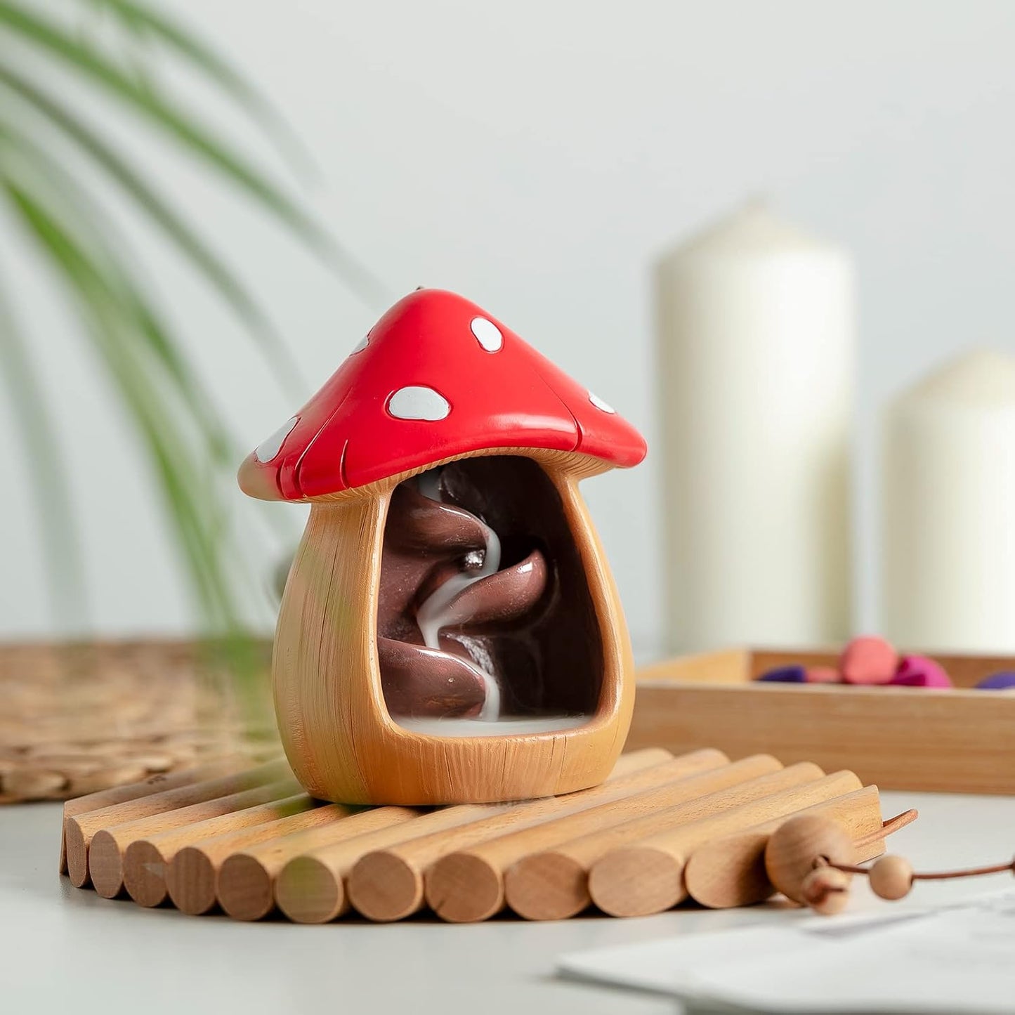 Mushroom Incense Holder / 60 Incense Cones