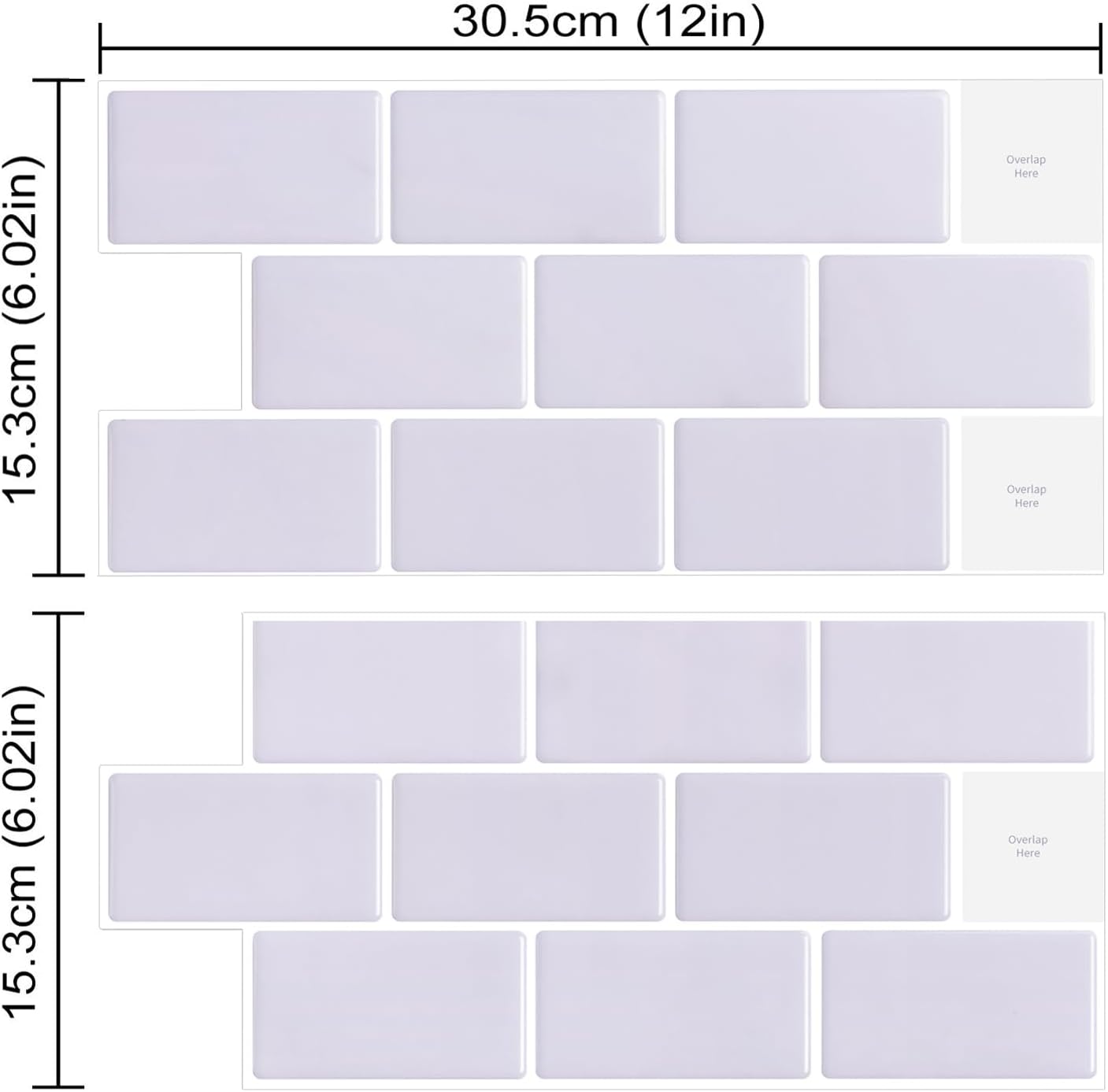 Self-Adhesive Wall Tile Transfer Wall / T80611s / 10 Sheets / Purple