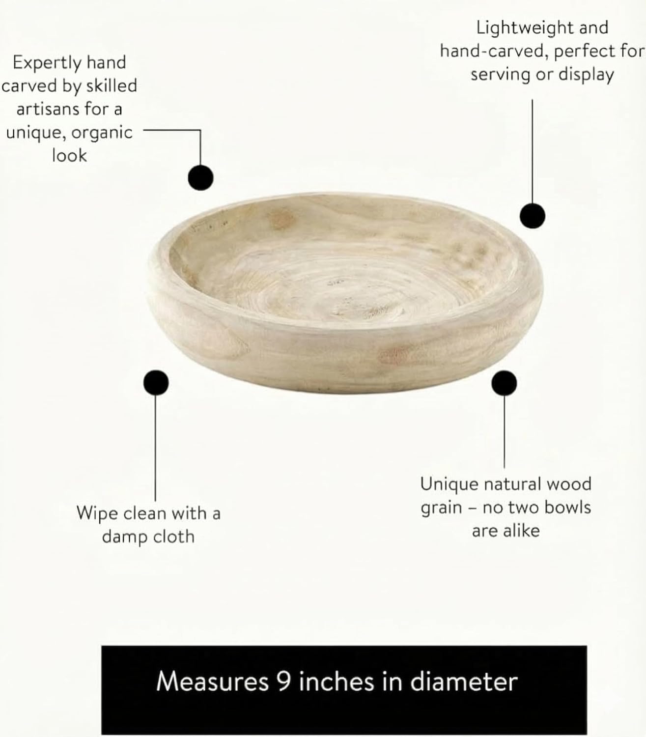 Wooden Decorative Bowl / Natural