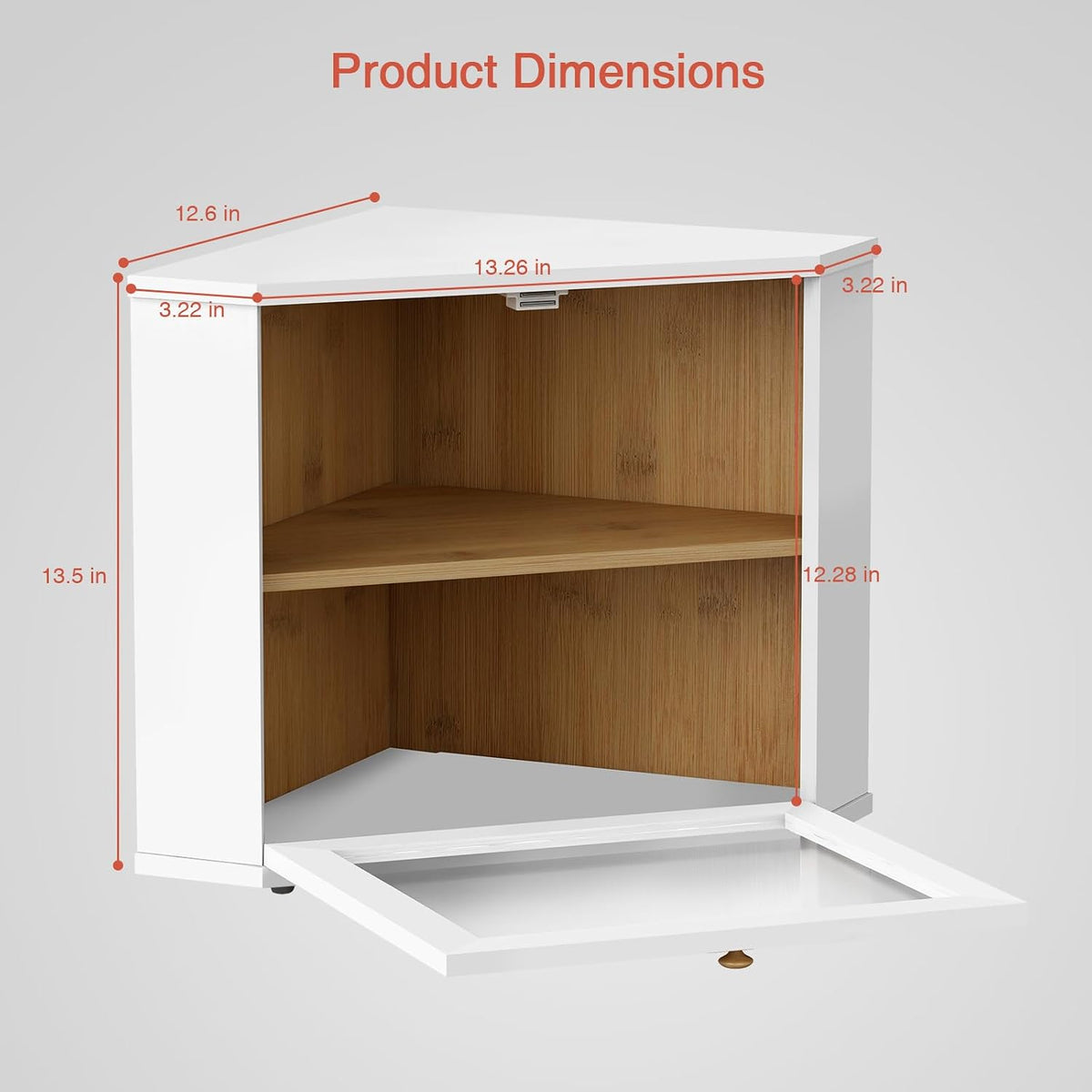 Goozii White Corner Bread Box for Kitchen Countertop, 2 Tier Breadbox for Sourdough Loaf, Modern Bread Storage