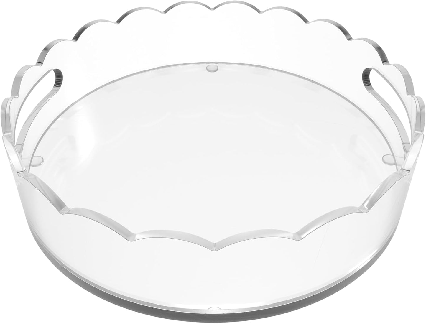 10" Scalloped Round Acrylic Tray / Clear