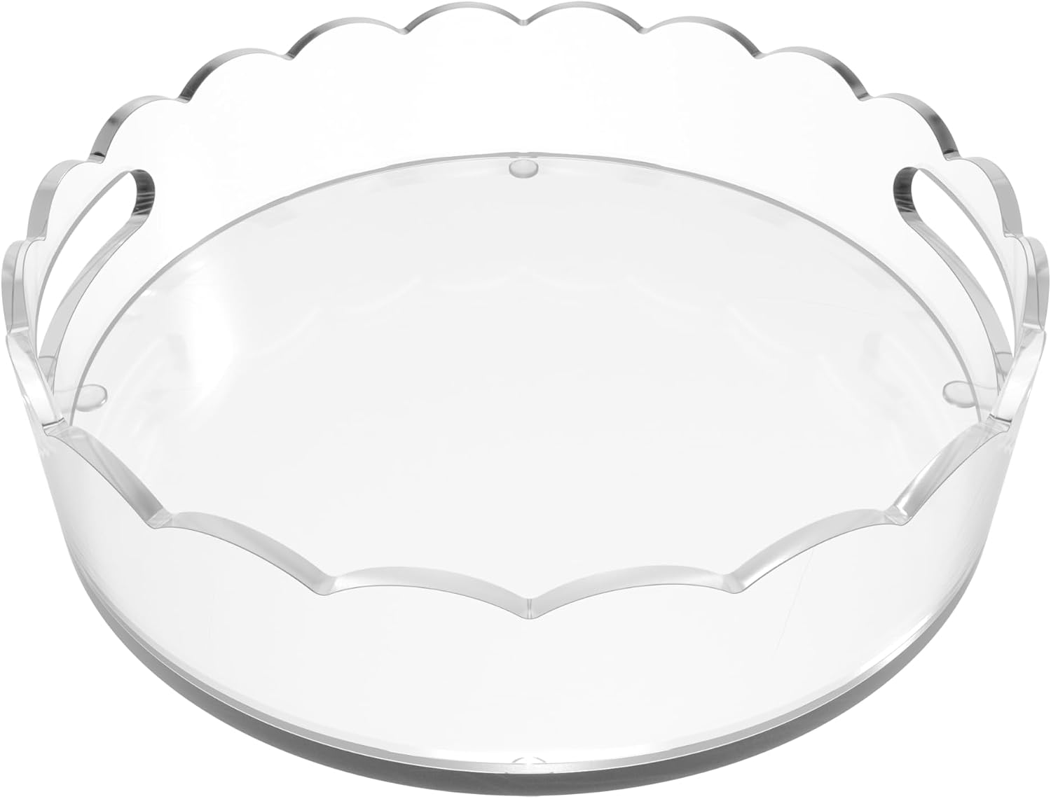 10" Scalloped Round Acrylic Tray / Clear