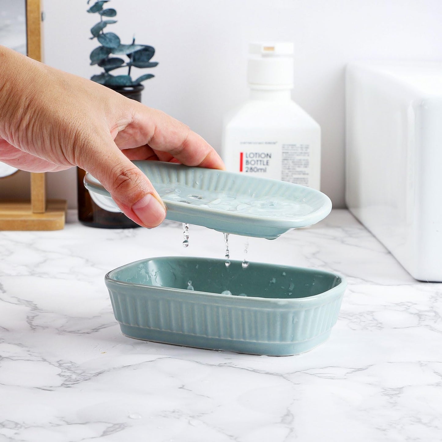 Ceramic Soap Holder / Green