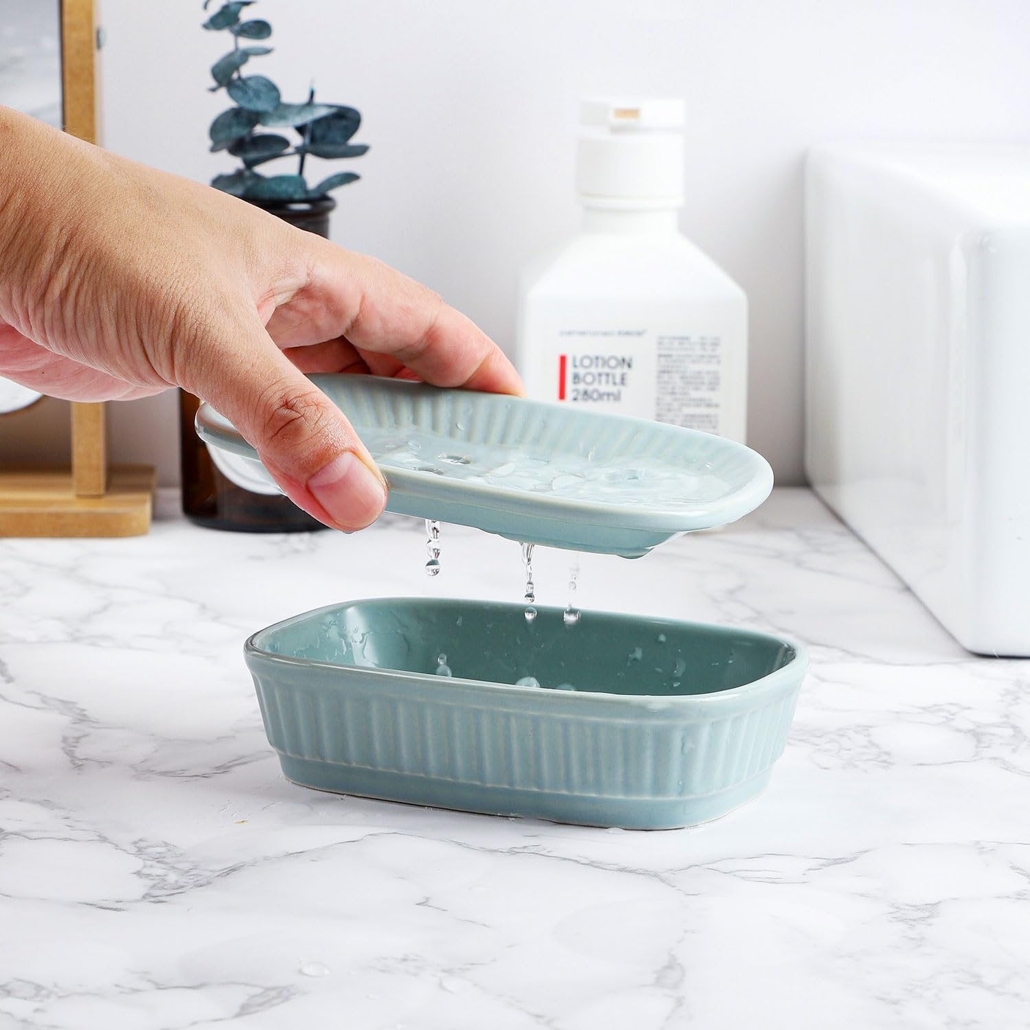 Ceramic Soap Holder / Green