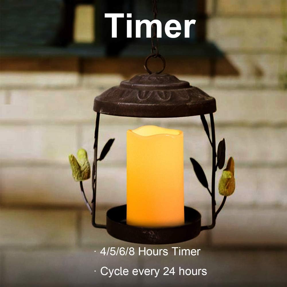 Flameless Candles, LED Flickering Candles Set of 6 (H 6" xD 3") Battery Operated Candles,Waterproof Flameless Candles