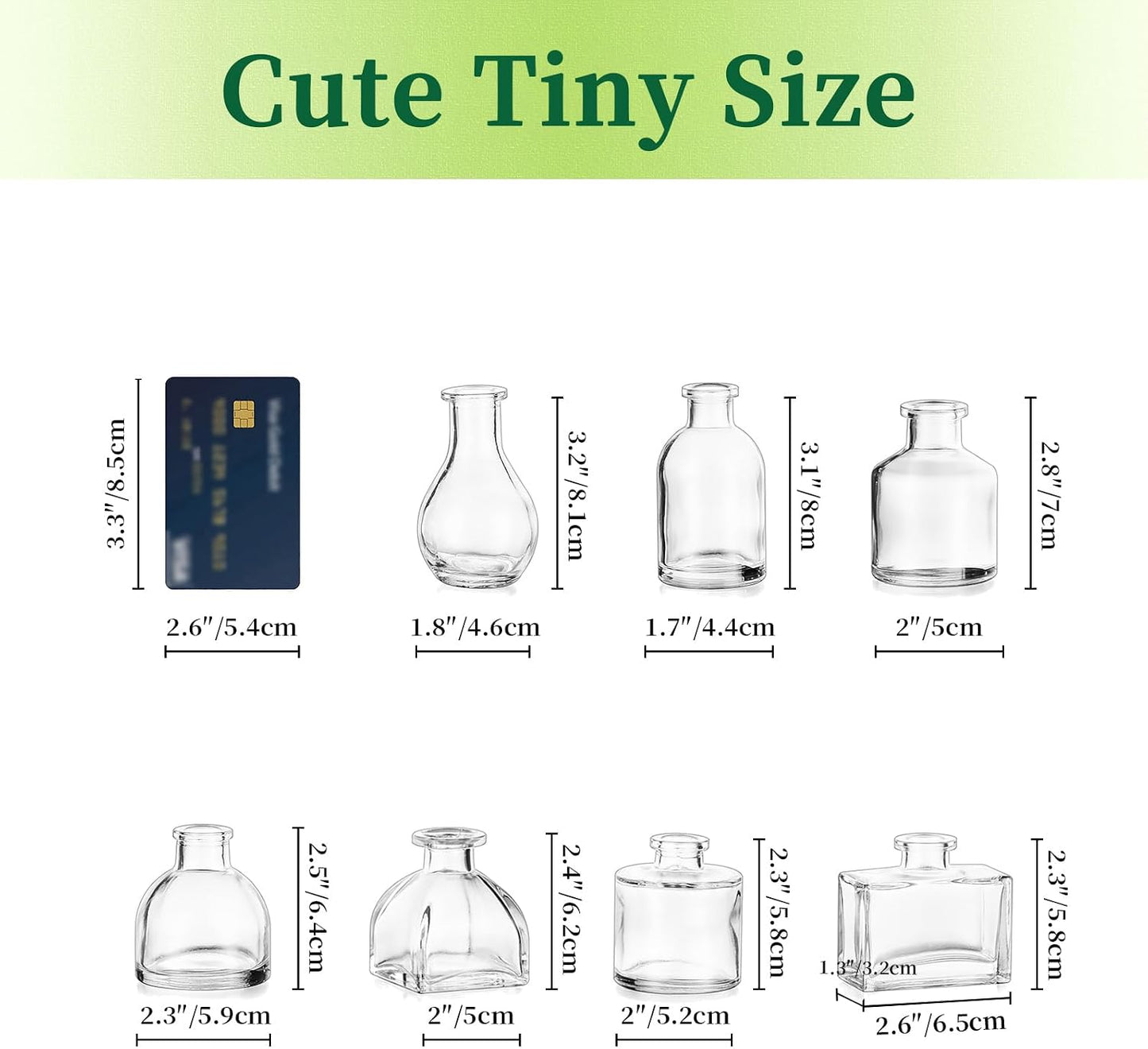 Small Glass Vases Bulk / Clear / Set of 28