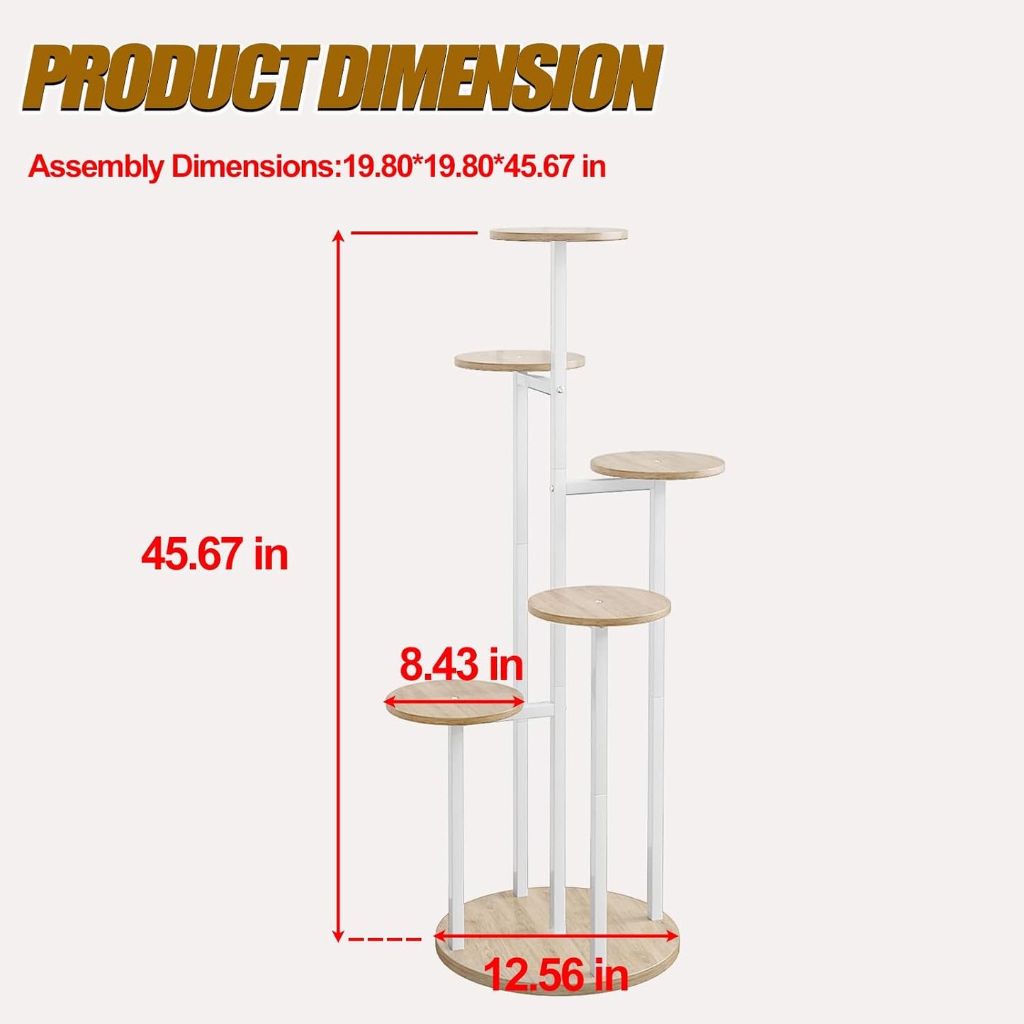 INGIORDAR 6 Tier Plant Stand Indoor Corner Tiered Holder Shelf Display Rack | Multiple Plants with MDF Top Board Metal