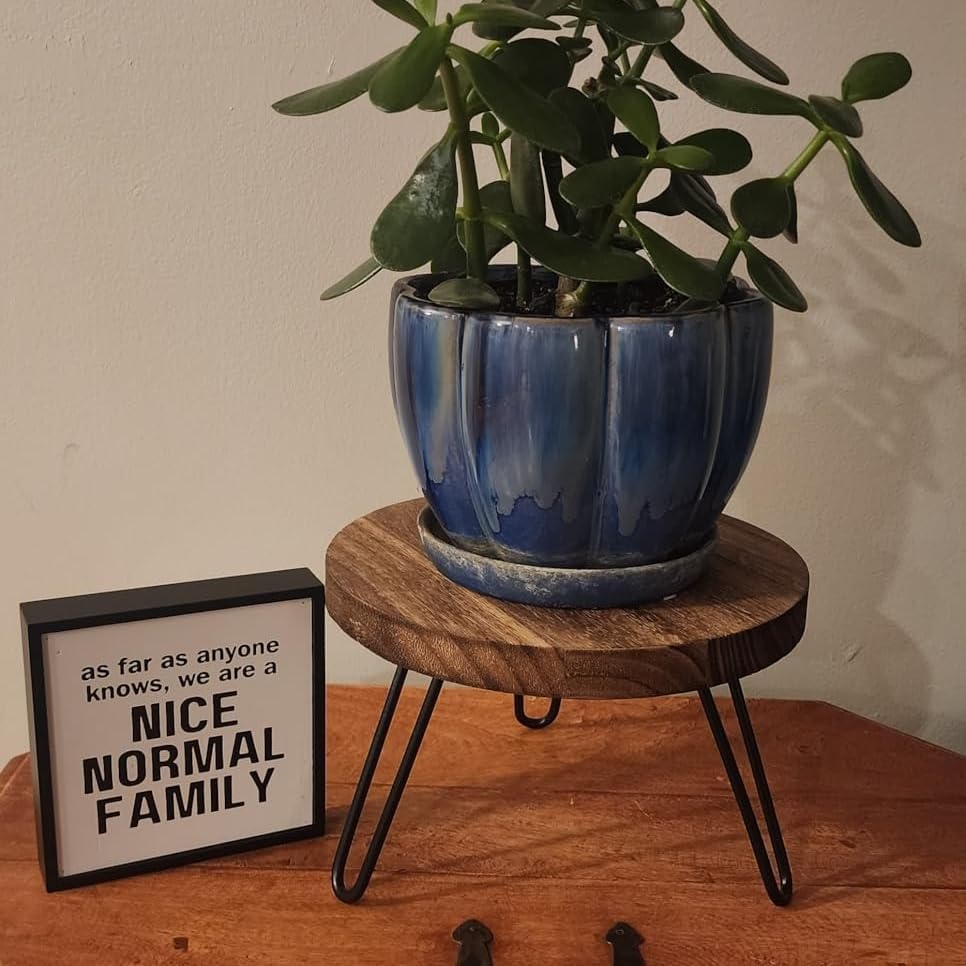 Wood Plant Stand Indoor Outdoor, 12'' Wooden Planter Stands Fit 5-15 in Pot | Plant Stool Flower Pot Stand Gardening