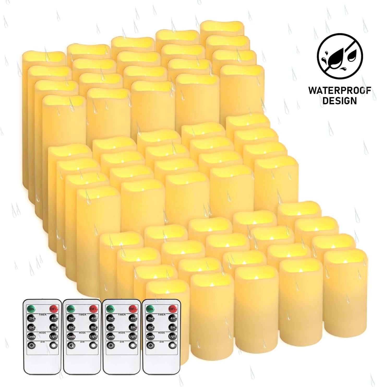 48- Pack of 3 Sizes of LED Flameless Candles.This Candle is Suitable for café, Fancy Restaurant, Bookstore and Other