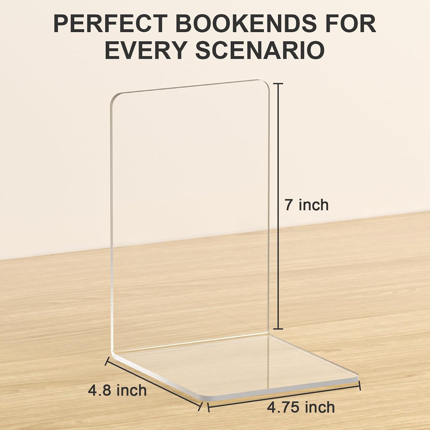 Acrylic Bookends / Book Ends / Clear Bookends 4 Pairs / Set of 8