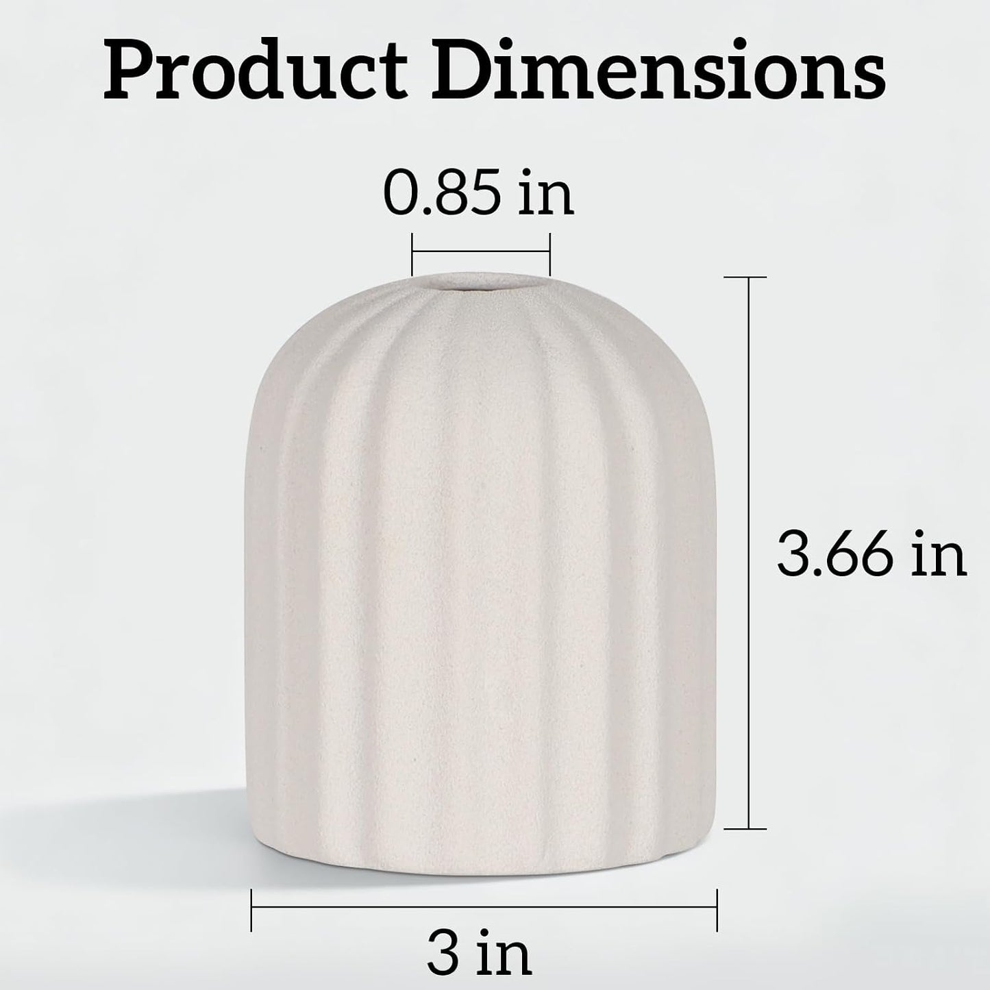Ceramic Flower Vase Home Decor / White-v25 / 3.7 Inch