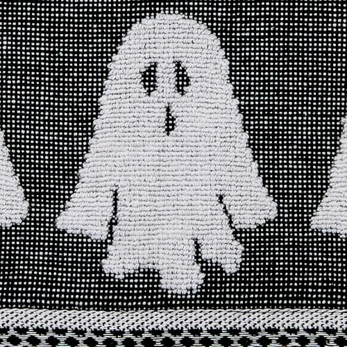 SKL Home Halloween Ghost Hand Towel Set-2pc, 100% Cotton Jacquard, Black
