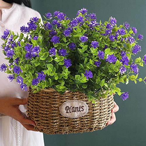 RECUTMS Artificial Flowers Outdoor Plastic Faux Flowers for Outdoor Planter