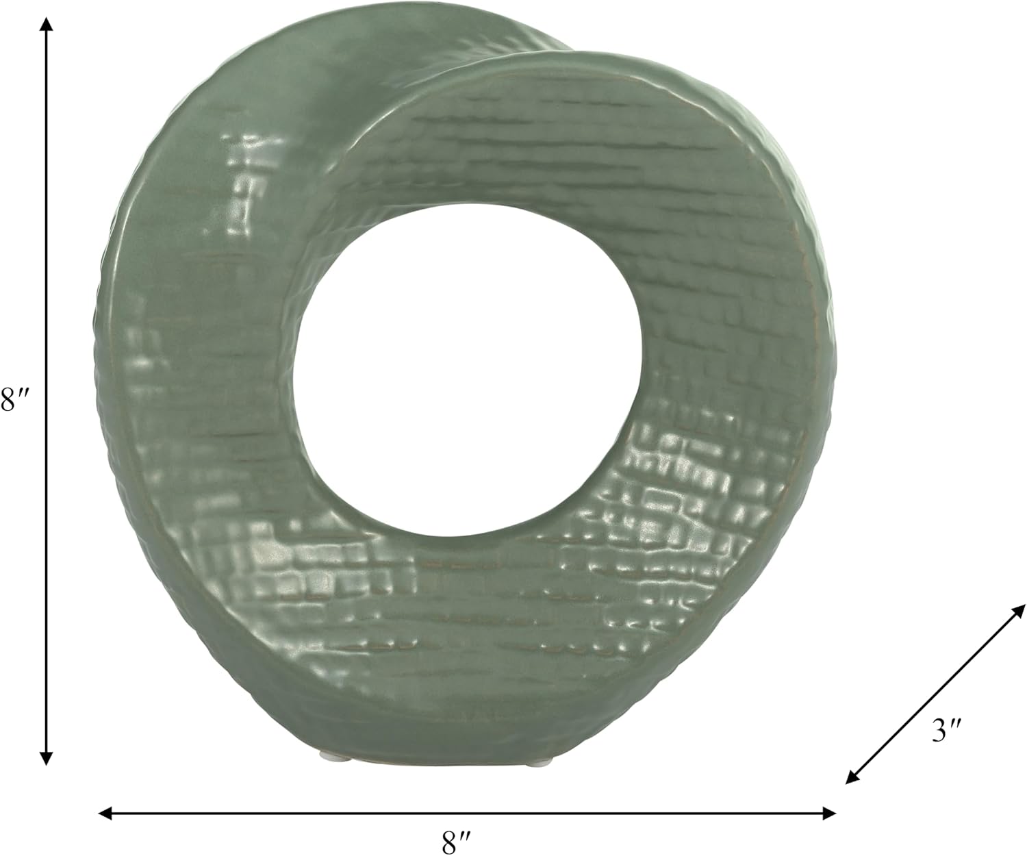 Ceramic Decorative Object / 8.0" H / Green