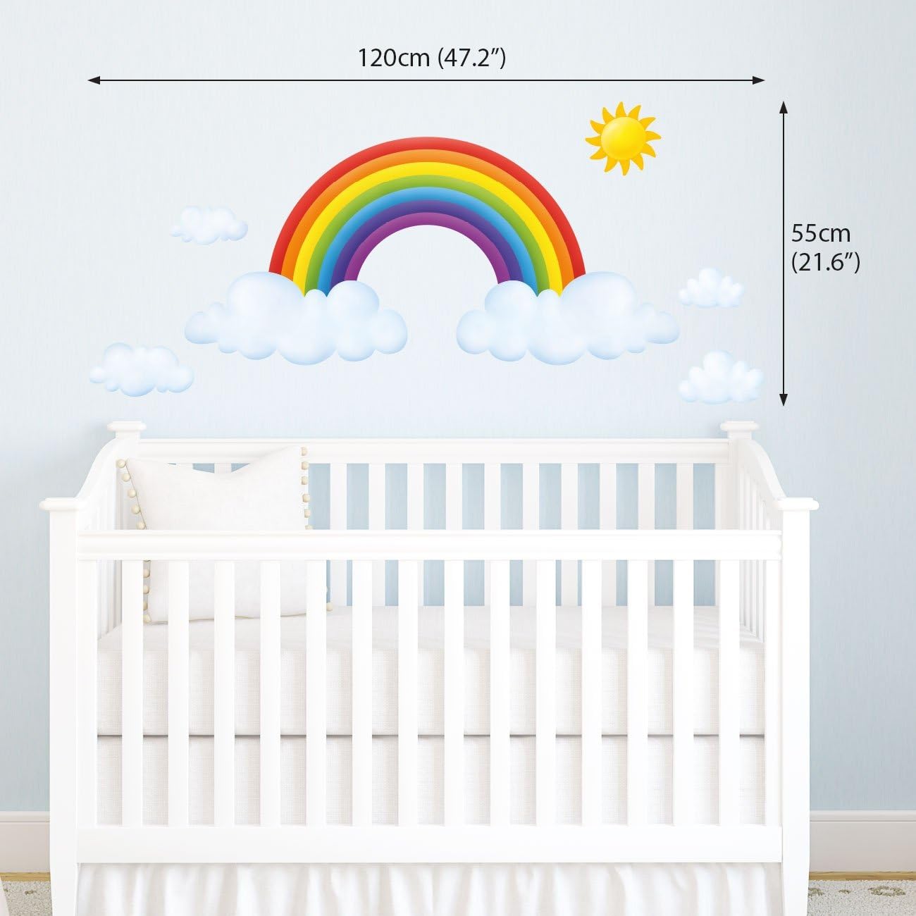 SG2-1713 Rainbow and Clouds Kids Wall Stickers Wall Decals Peel and Stick Removable Wall Stickers
