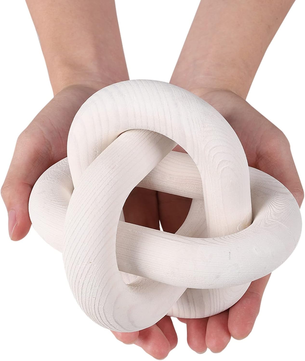 Wood Chain Link Decor 2 Link Decorative Chain Knot Hand Carved Pine Wood Chain Decor Modern / F