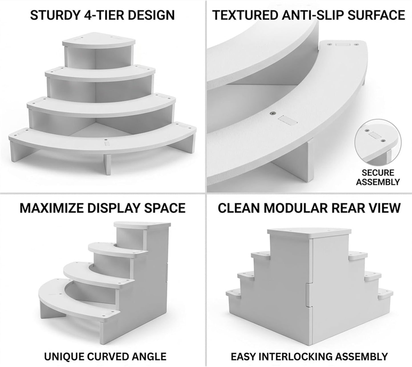 Tier Corner Shelf Display Riser for Figurines / Set of 2