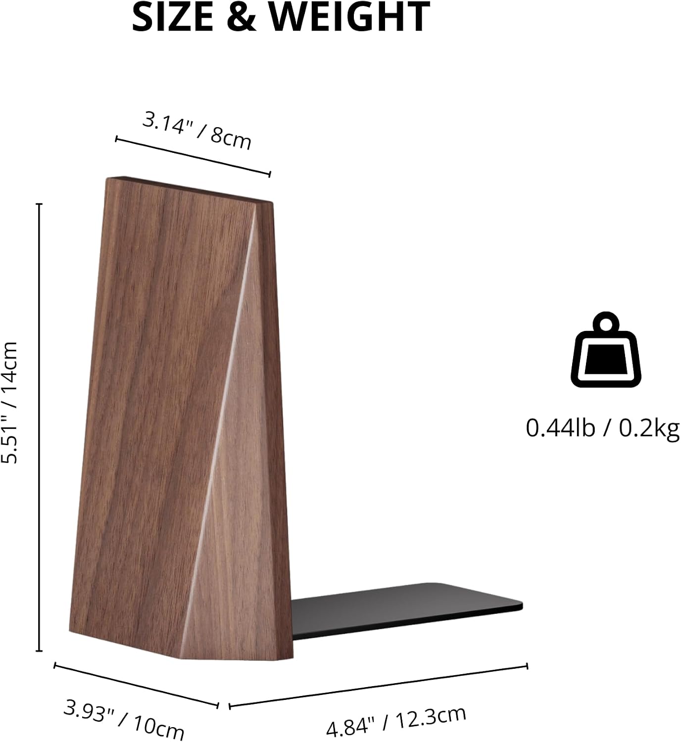 Handmade Wooden Bookends for Heavy Books