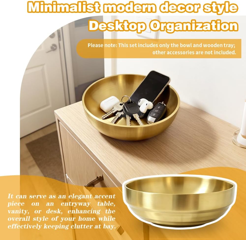 Key Bowl For Entryway Table Key Bowl Catch All Vowl Fruit Bowl / Gold