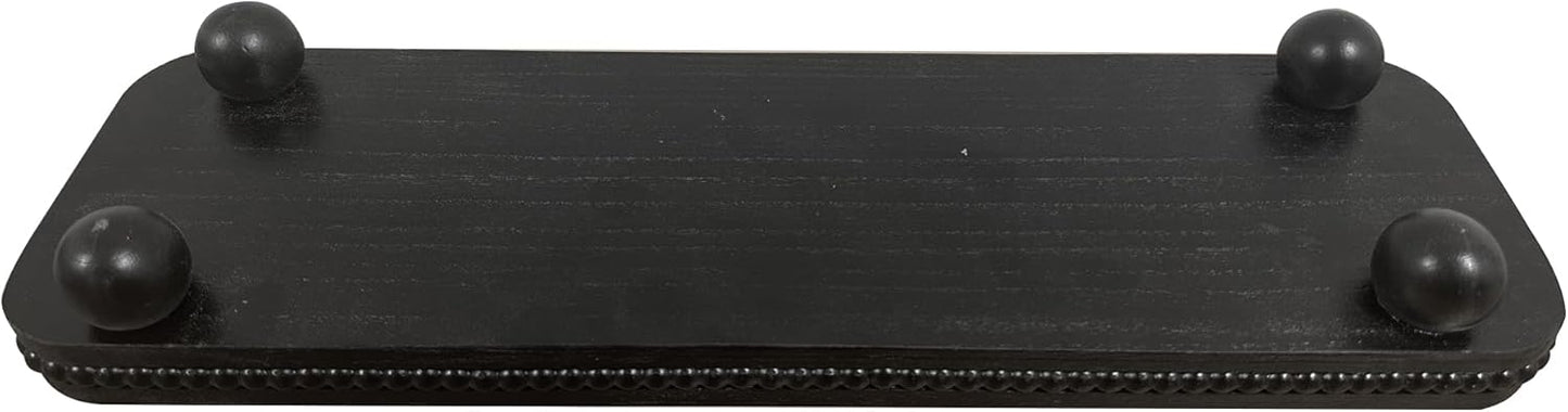Oval Wooden Decorative Tray / Black