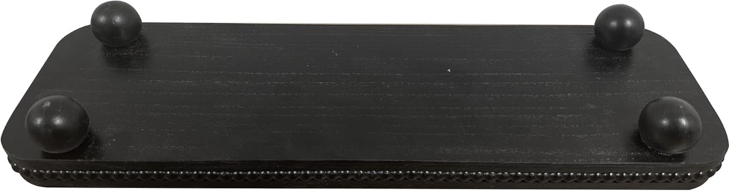 Oval Wooden Decorative Tray / Black