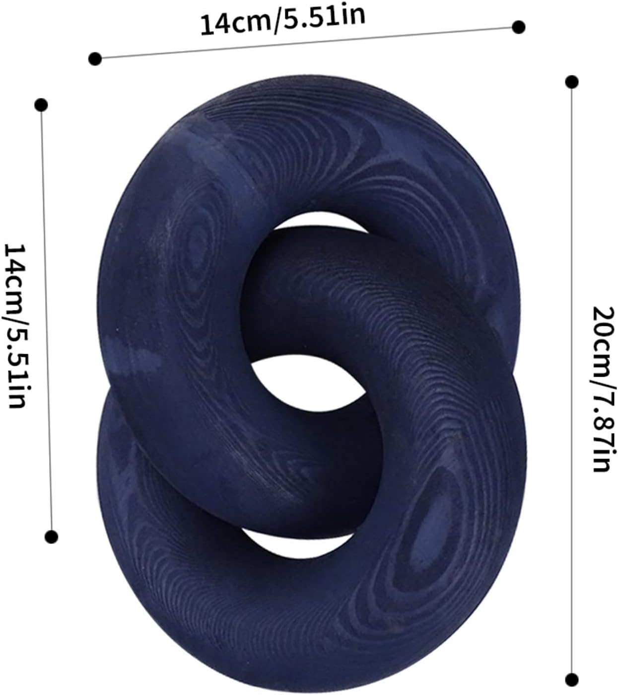 Wood Knot Decor / Blue,white / 7.8 Inch
