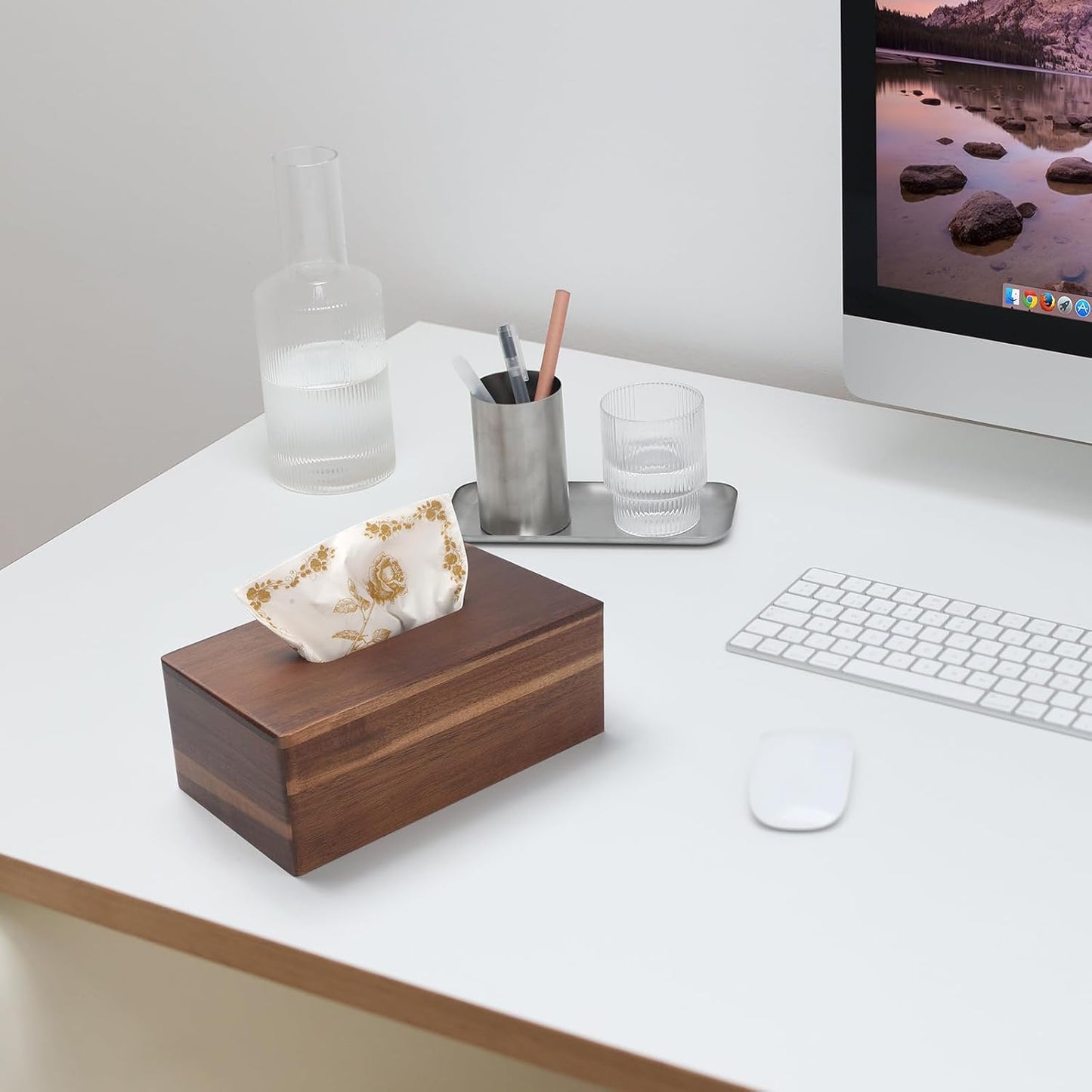Wood Tissue Box Holder / Set of 2