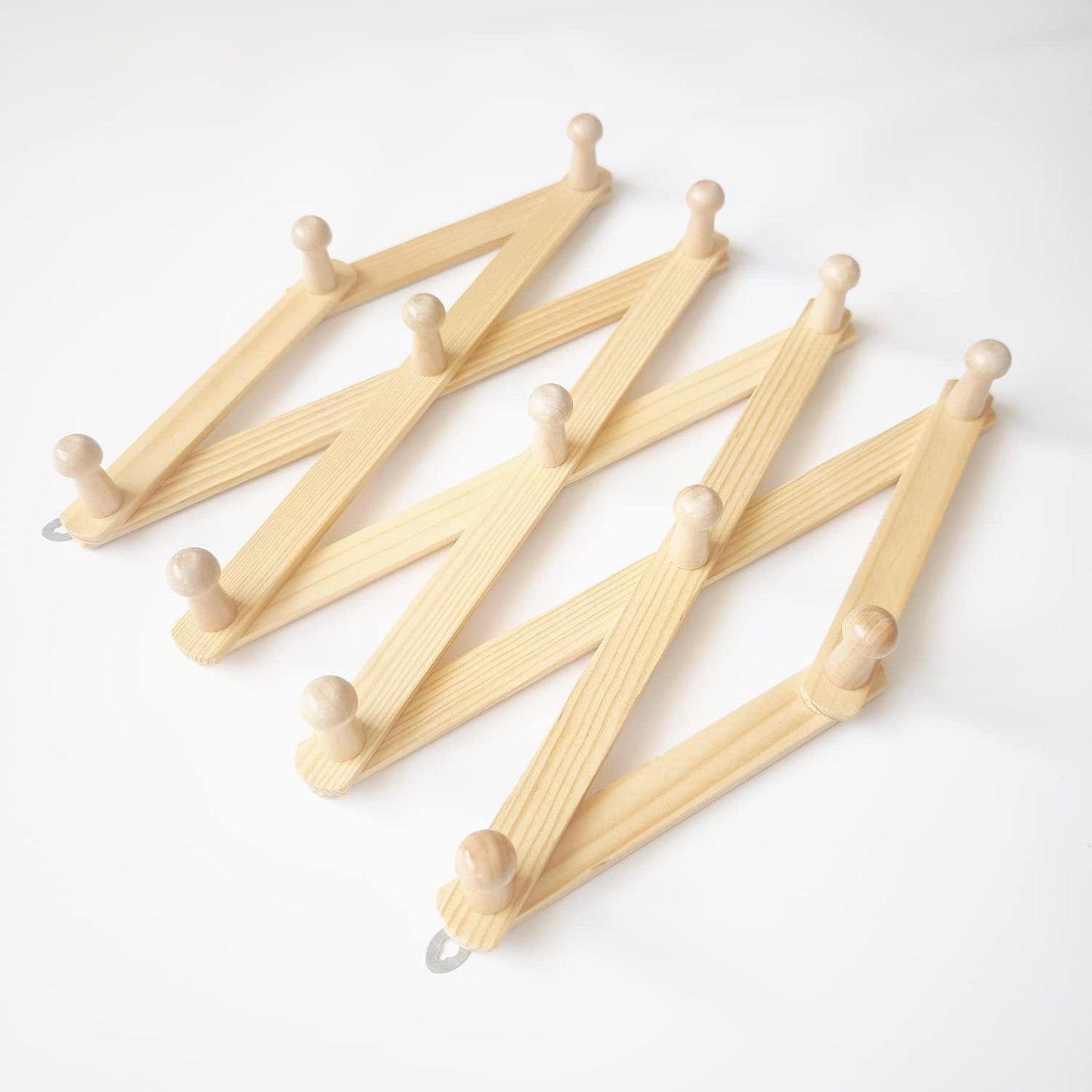 AMAPON Accordion Wall Hanger Expandable Coat Hat Rack13 Peg Hook 2 Pack | Hang Hats Jackets Coffee Mug Purses Necklaces