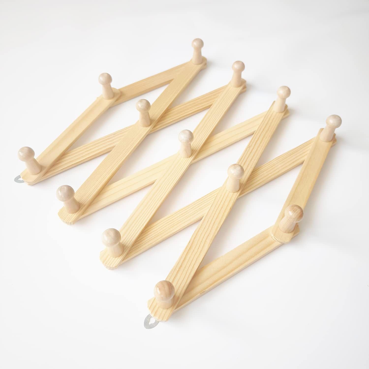 AMAPON Accordion Wall Hanger Expandable Coat Hat Rack13 Peg Hook 2 Pack | Hang Hats Jackets Coffee Mug Purses Necklaces