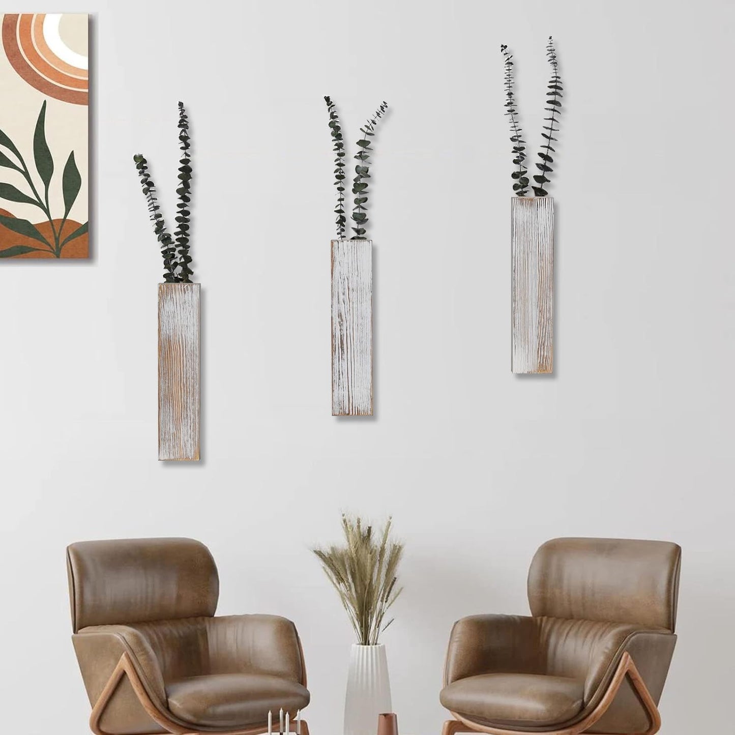 Wooden Wall Planter / Vintage / 3 PC / Set of 3