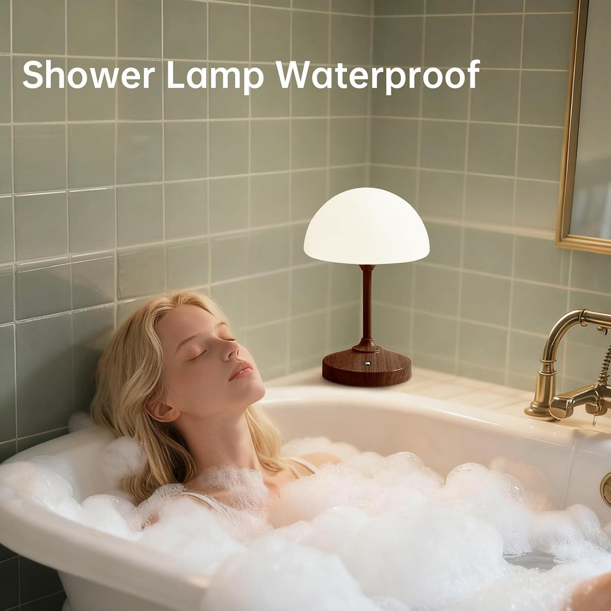 Mushroom Lamp Cordless Lamp Table Lamp,Outdoor Waterproof Shower Lamps,5000mAh Rechargeble Battery Operated Dimmable