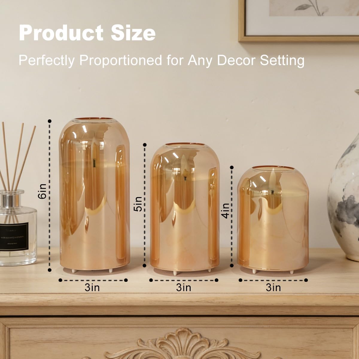 Rechargeable Glass Jar Flameless Candles, Realistic Flickering LED Pillar Real Wax Candle with Remote and Timer,LED