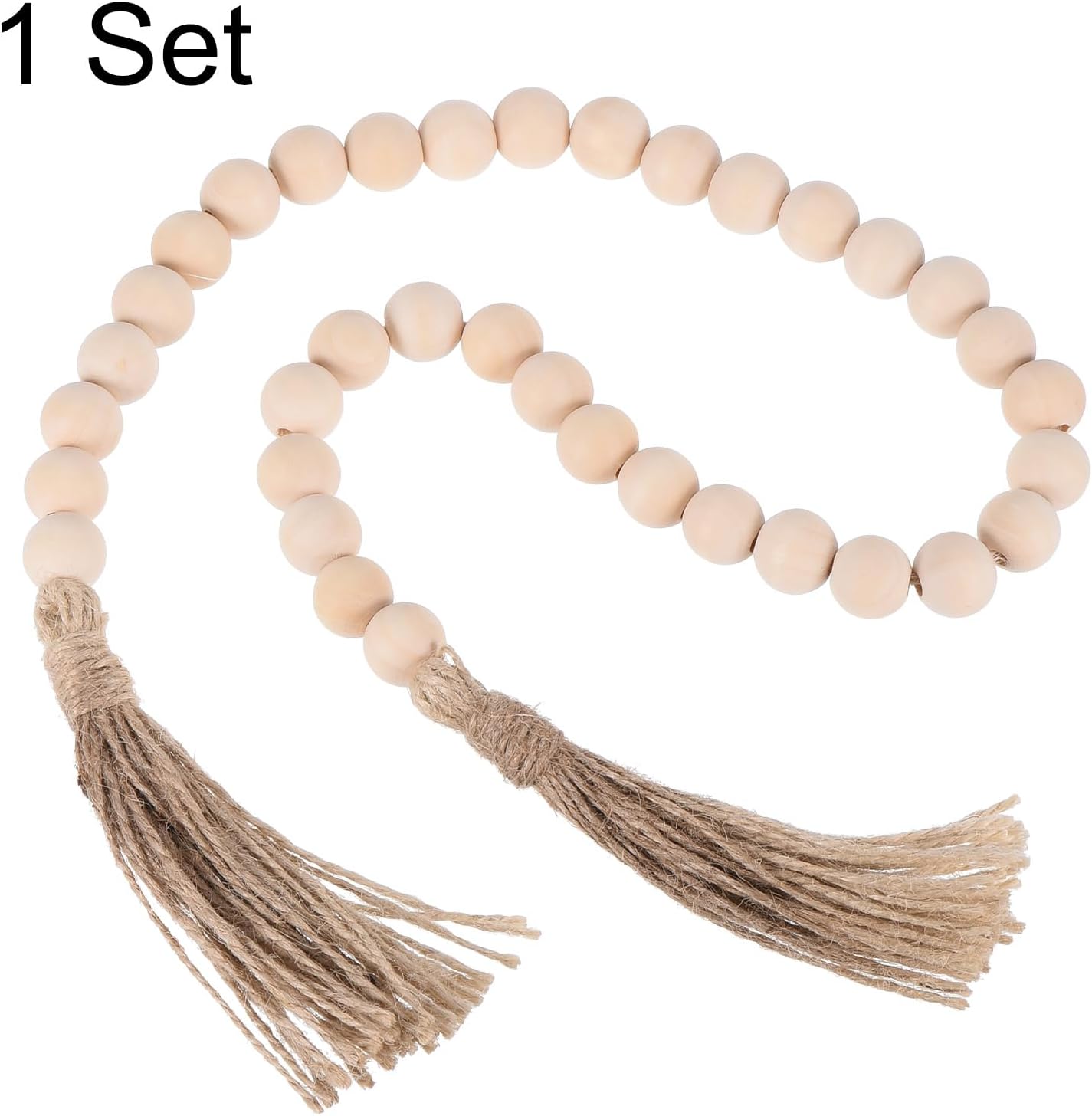 Wood Bead Garland Home Decor / Burlywood / 31 Inch