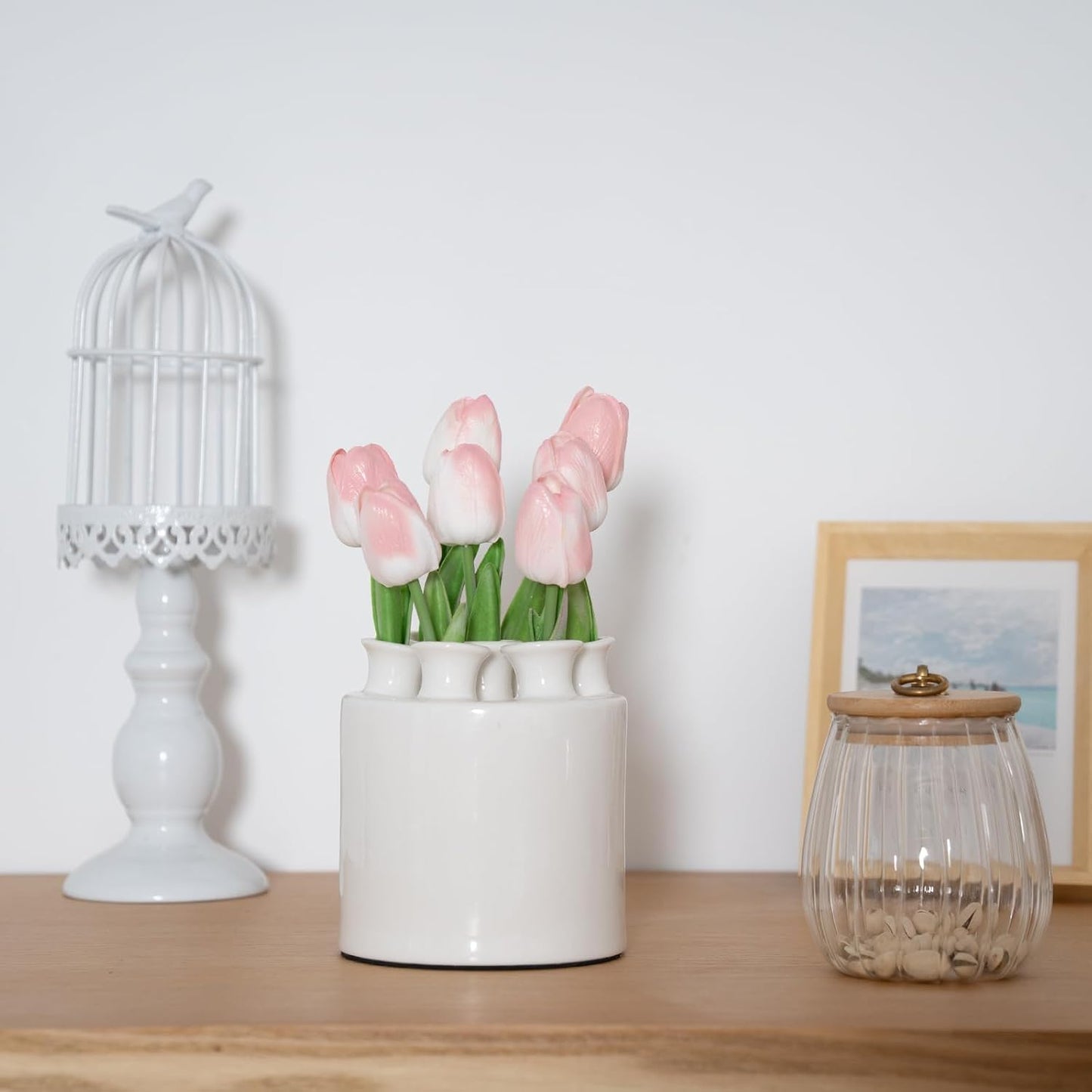 Large Ceramic Vase Modern Cylinder Design / Tulip Vase