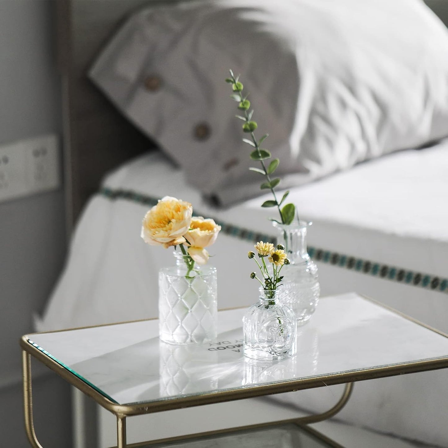 Glass Bud Vases / Clear / Set of 12