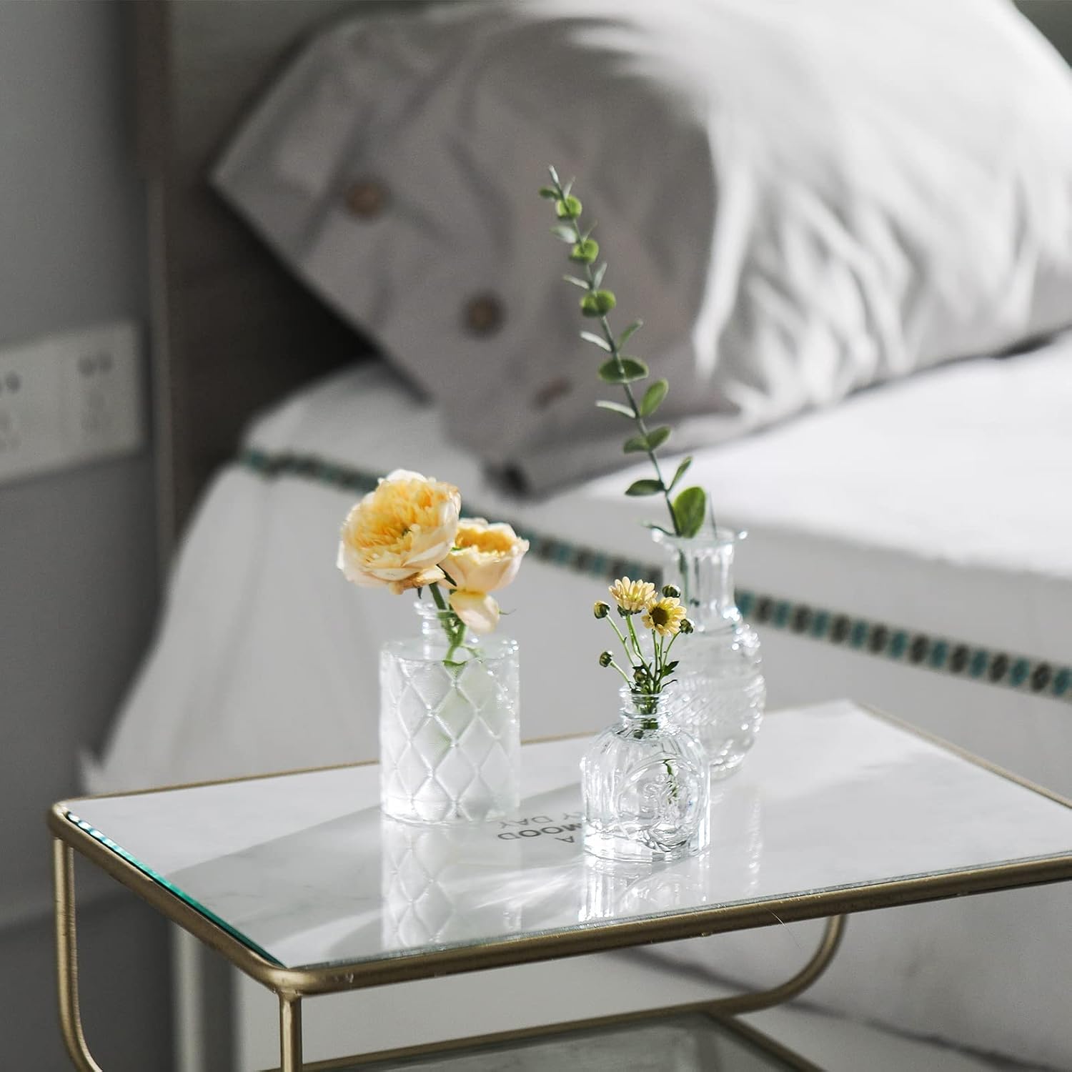 Glass Bud Vases / Clear / Set of 12