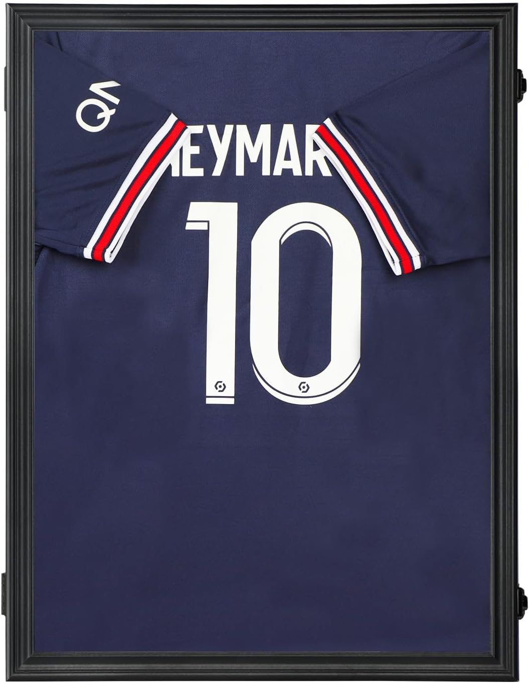 IHEIPYE Kids Jersey Frame Display Case Sport Small Jersey Shadow Box Black | Lockable, Black Lock, UV Protection
