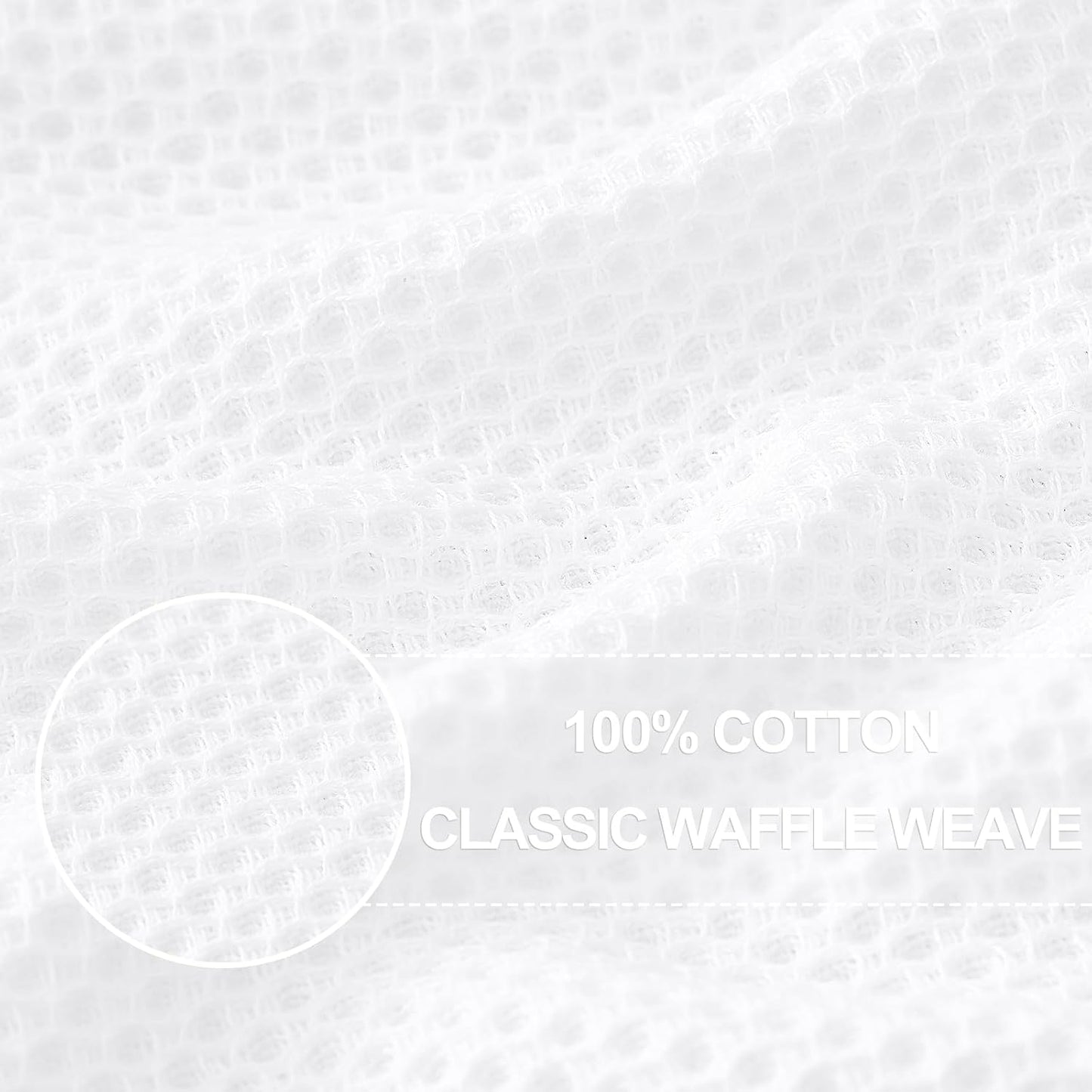 Homaxy 100% Cotton Waffle Weave Kitchen Dish Cloths 24-Pack, White | 12 x 12 Inches, Ultra Soft Absorbent Dish Towels