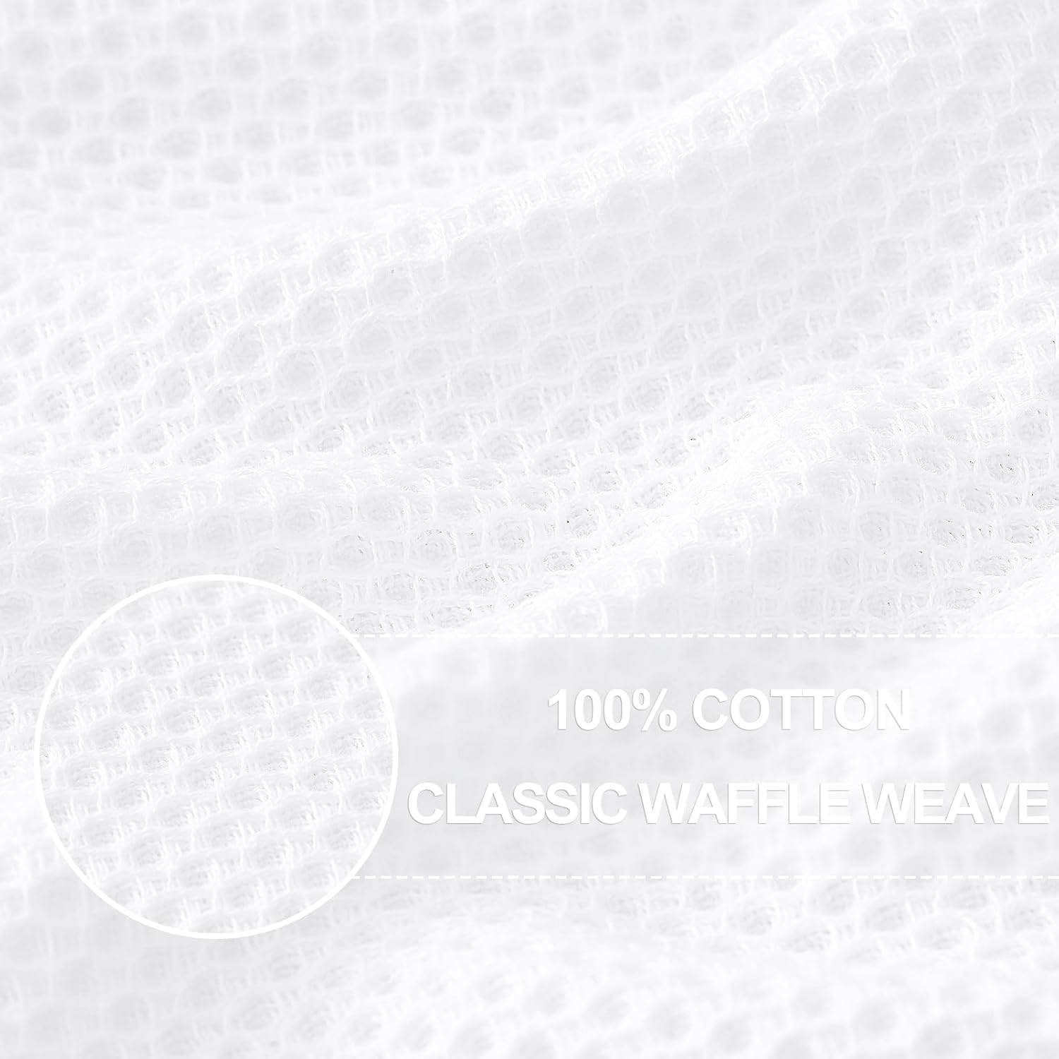 Homaxy 100% Cotton Waffle Weave Kitchen Dish Cloths 24-Pack, White | 12 x 12 Inches, Ultra Soft Absorbent Dish Towels