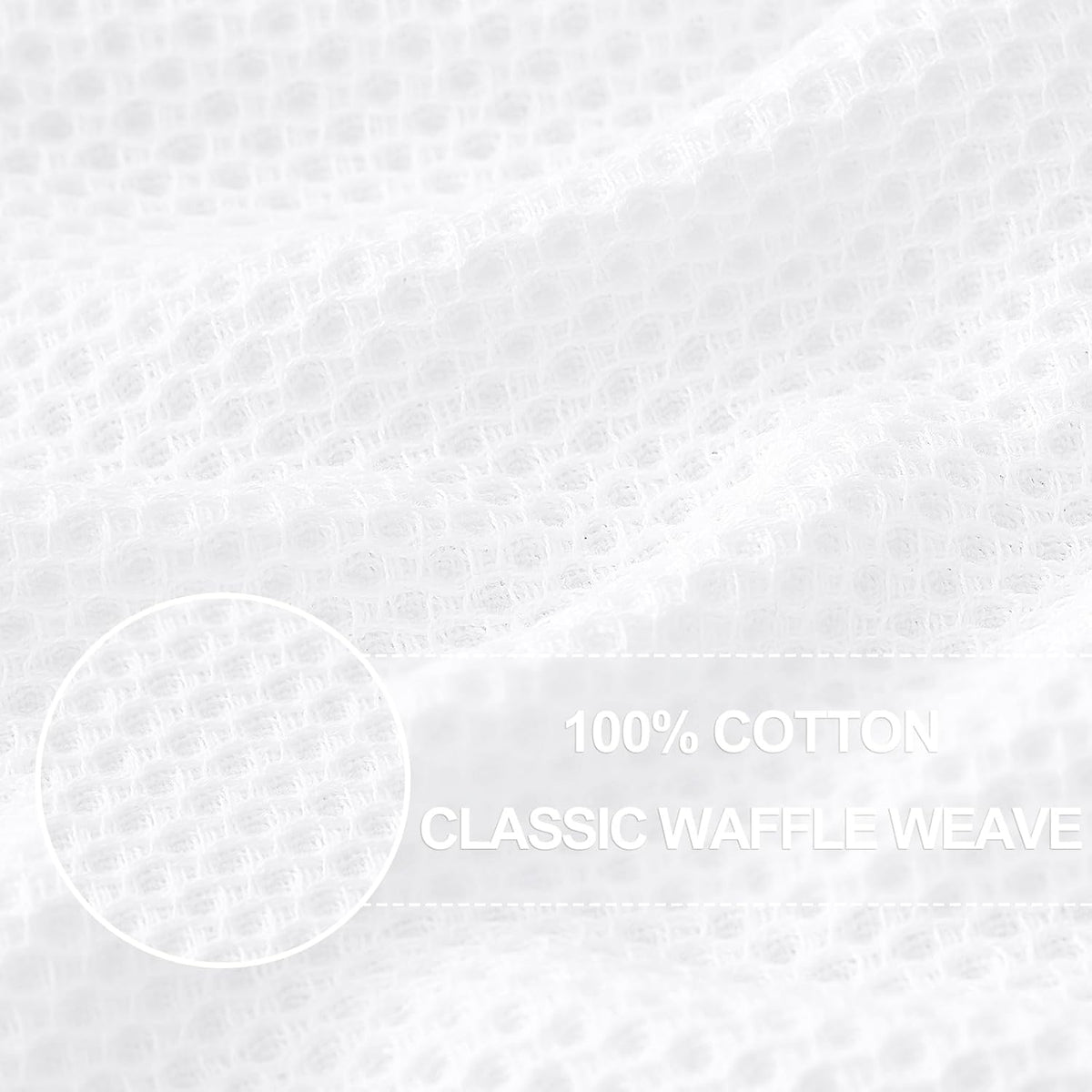 Homaxy 100% Cotton Waffle Weave Kitchen Dish Towels 18-Pack, White | 13 x 28 Inches, Ultra Soft Absorbent Dish Towels