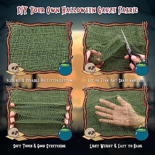 Riare 6pcs Halloween Creepy Cloths, Halloween Fabric Yard Outdoor Decor